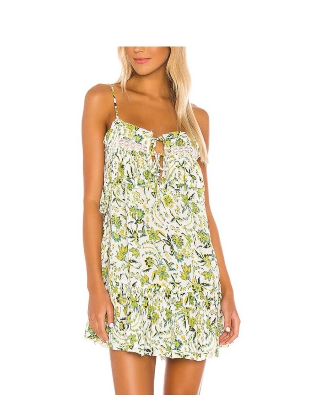 Free People Take Me With You Mini Ruffle Sundress